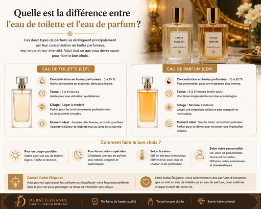 Quelle est la différence entre l'eau de toilette et l'eau de parfum ?