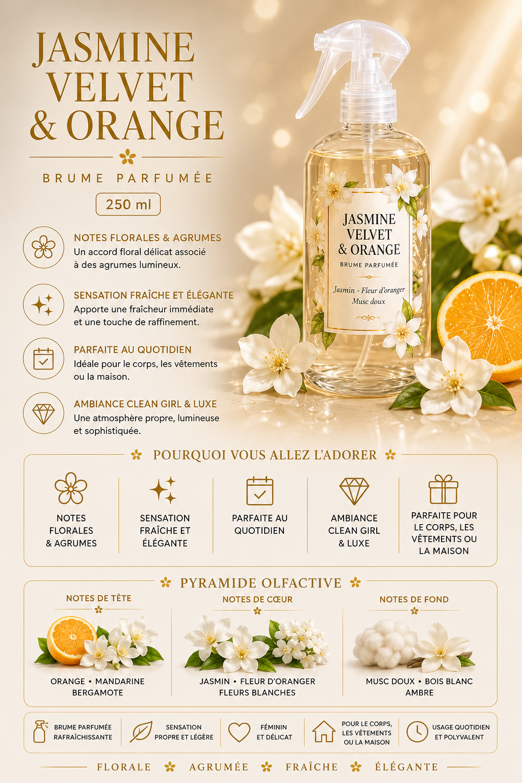 JASMINE VELVET & ORANGE - 250 ml